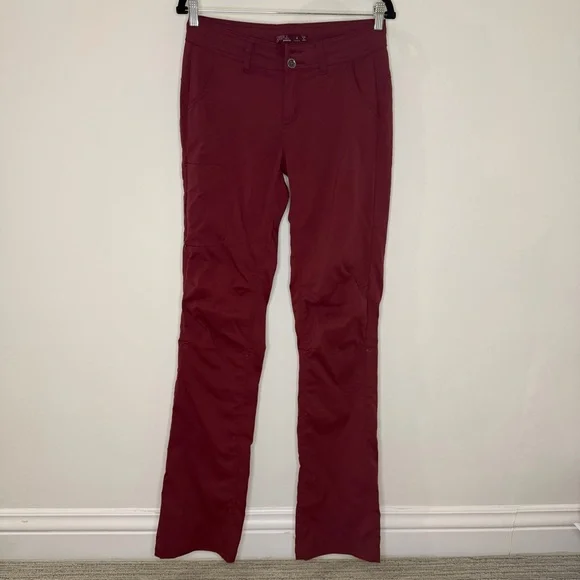 Prana Zion Halle Pant Tall Inseam, Cranberry, Size 4 Long (28 x 34) - Picture 10 of 16